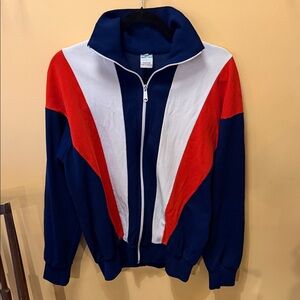 Vintage Colorblock Zip-Up Jacket